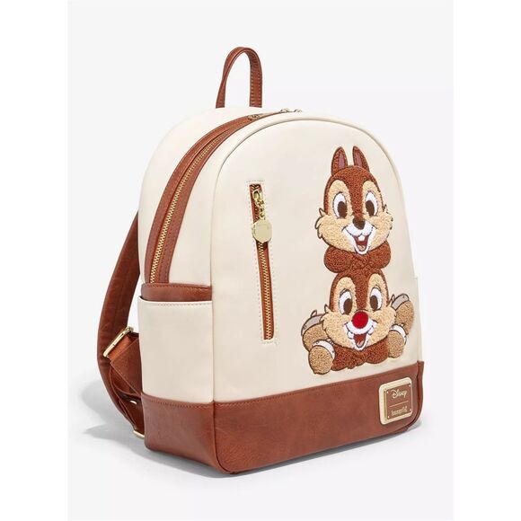 Loungefly Disney Chip & Dale Chenille Patch Mini Backpack - Picture 3 of 5